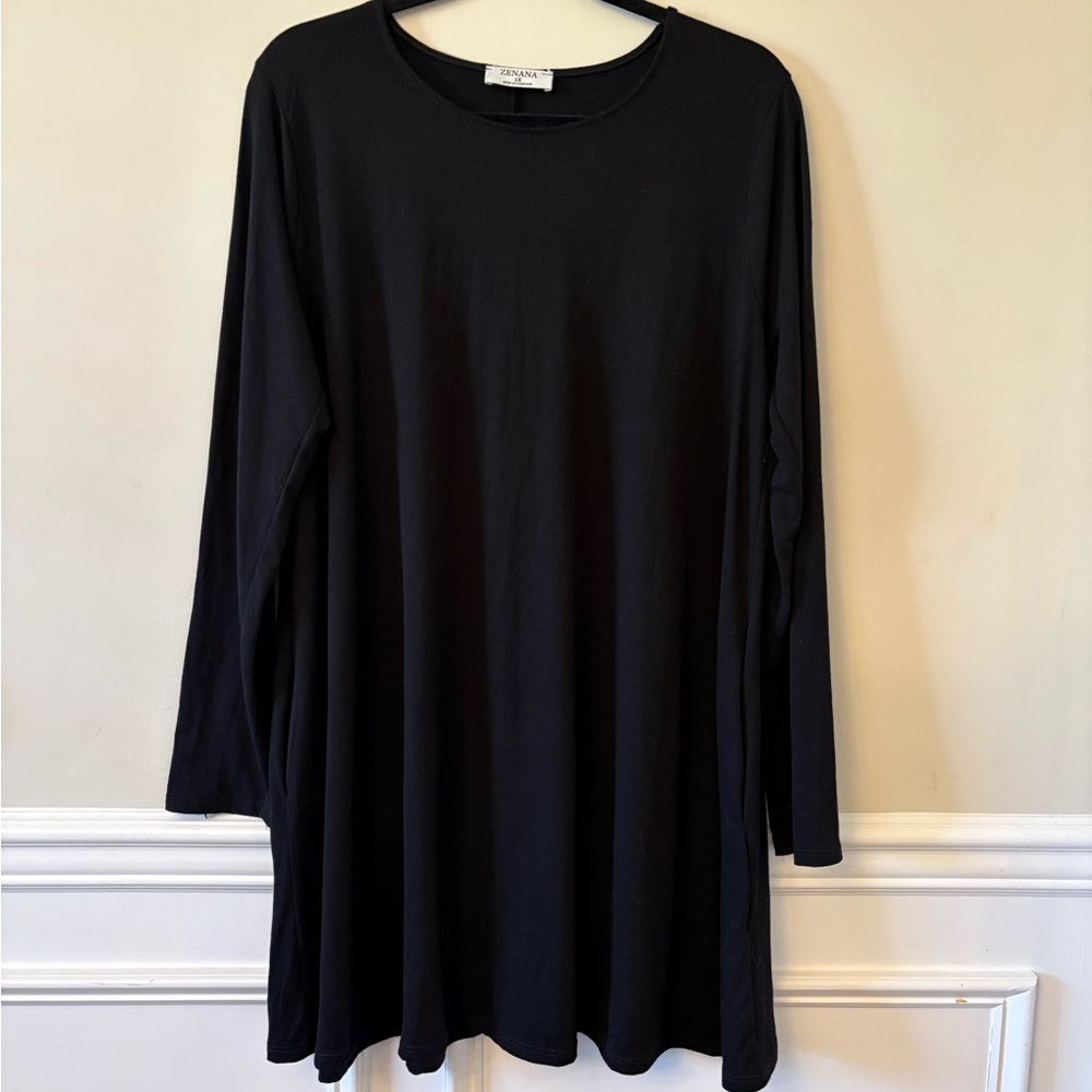 Zenana Outfitters Classic Black Long Sleeve Dress